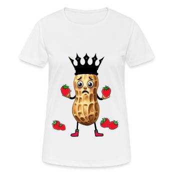 Roi Cacahuète Fraise Fruit Fruits Baies Fruit - T-shirt respirant Femme - blanc - Devant - AI Model Female 172 dark (172cm)