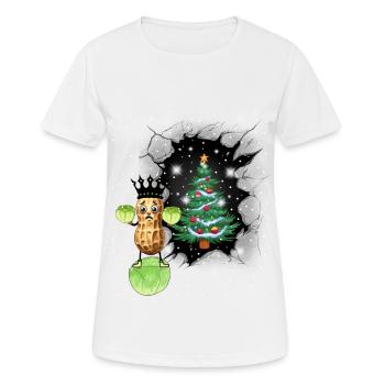 Weihnachten Vegetarisch Kohl Gemüse Erdnuss Xmas - Frauen T-Shirt atmungsaktiv - Weiß - Vorne - AI Model Female 172 dark (172cm)