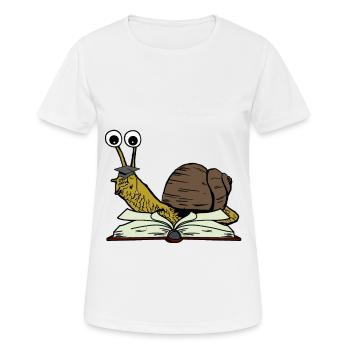 Escargot étudiant Apprendre à étudier Abi - T-shirt respirant Femme - blanc - Devant - AI Model Female 172 dark (172cm)