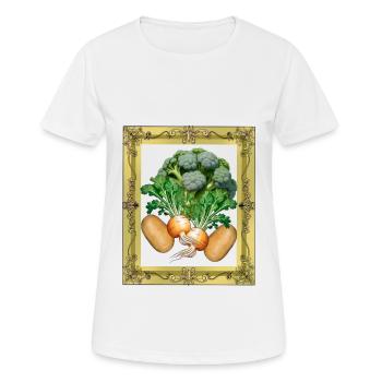 Légumes Cuisine Cuisinier Cuisinier Cuisinier - T-shirt respirant Femme - blanc - Devant - AI Model Female 172 dark (172cm)