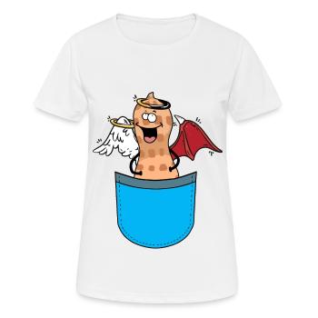 Ange cacahuète Devilchin Occulte Spirituel - T-shirt respirant Femme - blanc - Devant - AI Model Female 172 dark (172cm)