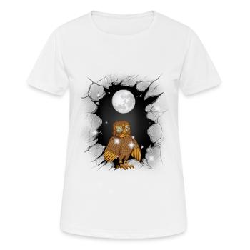 Hibou hibou hibou lune - T-shirt respirant Femme - blanc - Devant - AI Model Female 172 dark (172cm)