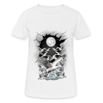 maritime, mouette, mouettes - T-shirt respirant Femme - blanc - Devant - AI Model Female 172 dark (172cm)