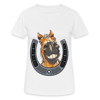 Cheval Chevaux Poney Ferme Centre équestre Cavalier - T-shirt respirant Femme - blanc - Devant - AI Model Female 172 dark (172cm)