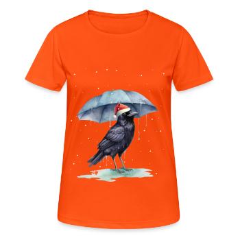 Père Noël Oiseau Oiseaux Jardin - T-shirt respirant Femme - orange néon - Devant - AI Model Female 172 dark (172cm)