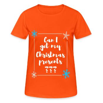 Naughty Christmas Humor Christmas Gifts - Women's Breathable T-Shirt - neon orange - Front - AI Model Female 172 dark (172cm)