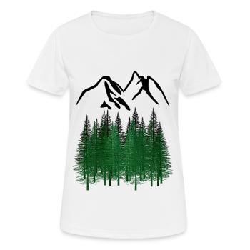 Wald Fichten Natur Naturliebhaber Gewbirge Berge - Frauen T-Shirt atmungsaktiv - Weiß - Vorne - AI Model Female 172 dark (172cm)