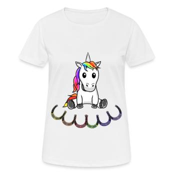 Einhorn Einhörner Kinder Kind - Frauen T-Shirt atmungsaktiv - Weiß - Vorne - AI Model Female 172 dark (172cm)