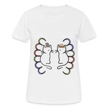 Wild West Chats Western Chat Enfants des années 80 - T-shirt respirant Femme - blanc - Devant - AI Model Female 172 dark (172cm)