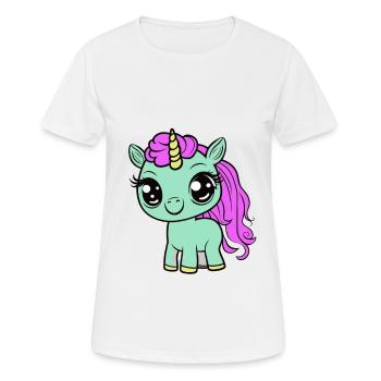 Bébé Licorne Licornes Enfant Enfants Enfant Enfant Cheval - T-shirt respirant Femme - blanc - Devant - AI Model Female 172 dark (172cm)