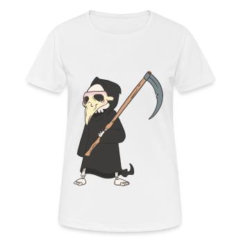 Halloween Medieval Plague Grim Reaper - Women's Breathable T-Shirt - white - Front - AI Model Female 172 dark (172cm)