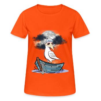 Seagull Seagulls Nature Conservation Pollution - Women's Breathable T-Shirt - neon orange - Front - AI Model Female 172 dark (172cm)
