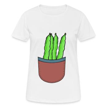 haricots verts jardinier amateur jardin jardinage haricot - T-shirt respirant Femme - blanc - Devant - AI Model Female 172 dark (172cm)