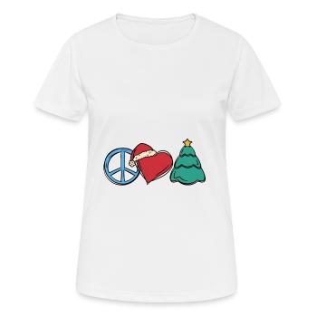 Christmas Weihnachten Xmas Peace Herz - Frauen T-Shirt atmungsaktiv - Weiß - Vorne - AI Model Female 172 dark (172cm)
