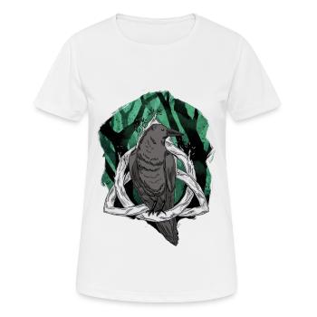 Wald Rabe Raben Krähe Krähen mystisch Vogel - Frauen T-Shirt atmungsaktiv - Weiß - Vorne - AI Model Female 172 dark (172cm)