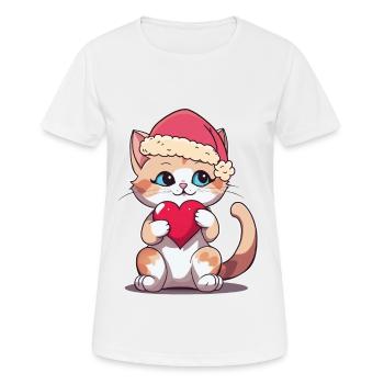 Christmas Pets Pet Cat Cats - Women's Breathable T-Shirt - white - Front - AI Model Female 172 dark (172cm)