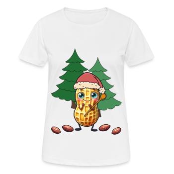 Erdnuss Weihnachten Christmas Nuss Nüsse Xmas - Frauen T-Shirt atmungsaktiv - Weiß - Vorne - AI Model Female 172 dark (172cm)