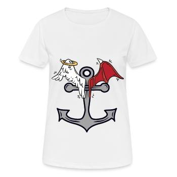 Anker Seefahrt himmlisch teuflisch maritim - Frauen T-Shirt atmungsaktiv - Weiß - Vorne - AI Model Female 172 dark (172cm)