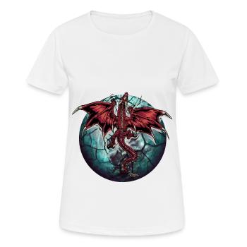 Drache Drachen Planet Planeten - Frauen T-Shirt atmungsaktiv - Weiß - Vorne - AI Model Female 172 dark (172cm)