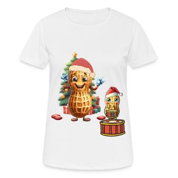 Cacahuète Noël Noël Père Noël - T-shirt respirant Femme - blanc - Devant - AI Model Female 172 dark (172cm)