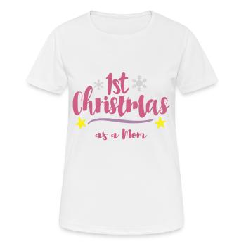 Mein Erstes Weihnachten Als Mama - Frauen T-Shirt atmungsaktiv - Weiß - Vorne - AI Model Female 172 dark (172cm)