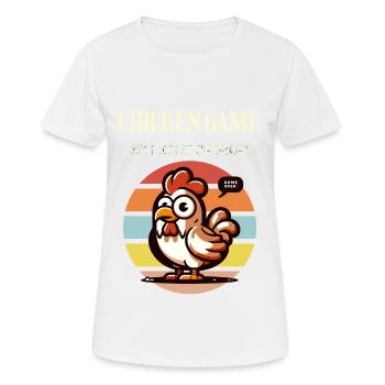 The Chicken Game Funny Farm - Frauen T-Shirt atmungsaktiv - Weiß - Vorne - AI Model Female 172 dark (172cm)