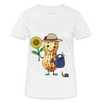 Drôle de jardinier de cacahuètes Jardin de jardinier amateur - T-shirt respirant Femme - blanc - Devant - AI Model Female 172 dark (172cm)