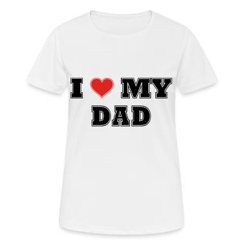J’aime papa, j’aime papa - T-shirt respirant Femme - blanc - Devant - AI Model Female 172 dark (172cm)