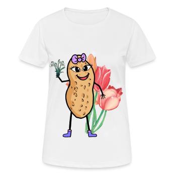 cacahuète printemps fleurs Pâques fleur salutation salutation salutation - T-shirt respirant Femme - blanc - Devant - AI Model Female 172 dark (172cm)