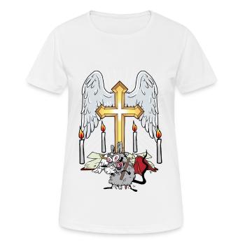 Églises Rat Souris Croix Crucifix Halloween - T-shirt respirant Femme - blanc - Devant - AI Model Female 172 dark (172cm)