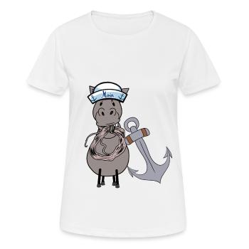 Seepferd Kinder Kind Matrose maritim Pferd Kinder - Frauen T-Shirt atmungsaktiv - Weiß - Vorne - AI Model Female 172 dark (172cm)