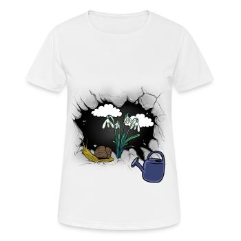 perce-neige fleur escargot escargot - T-shirt respirant Femme - blanc - Devant - AI Model Female 172 dark (172cm)