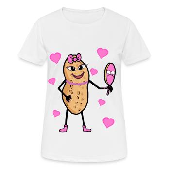Pretty Erdnuss Mädchen Nuss Prinzessin Diva - Frauen T-Shirt atmungsaktiv - Weiß - Vorne - AI Model Female 172 dark (172cm)