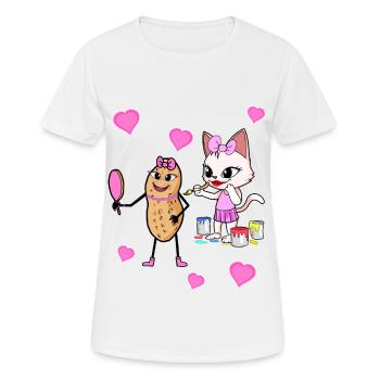 Peanut Beauty Cosmetics Beautiful Girl - Women's Breathable T-Shirt - white - Front - AI Model Female 172 dark (172cm)