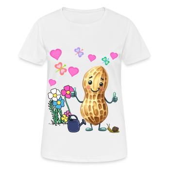 Cacahuète Printemps Jardin Fleurs Enfants - T-shirt respirant Femme - blanc - Devant - AI Model Female 172 dark (172cm)