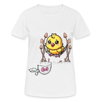 Poussin Pâques Enfants Enfant Coquille d’oeuf Bébé Poulet - T-shirt respirant Femme - blanc - Devant - AI Model Female 172 dark (172cm)