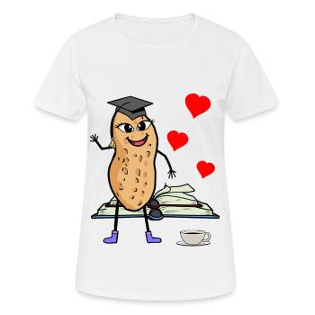 Étudiant Peanut étudiant à l’université - T-shirt respirant Femme - blanc - Devant - AI Model Female 172 dark (172cm)
