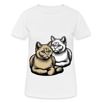 Katze Katzen Tierfreund - Frauen T-Shirt atmungsaktiv - Weiß - Vorne - AI Model Female 172 dark (172cm)