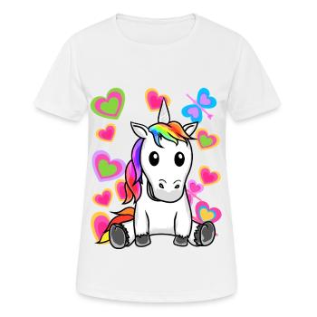 Einhorn Einhörner Kinder Kind - Frauen T-Shirt atmungsaktiv - Weiß - Vorne - AI Model Female 172 dark (172cm)