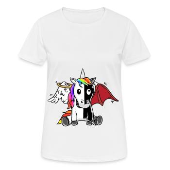 Einhorn Einhörner Teufel Engel Fabelwesen - Frauen T-Shirt atmungsaktiv - Weiß - Vorne - AI Model Female 172 dark (172cm)