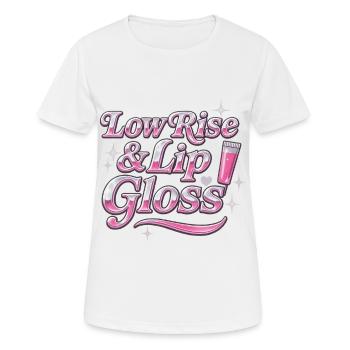 Taille basse et brillant à lèvres - T-shirt respirant Femme - blanc - Devant - AI Model Female 172 dark (172cm)