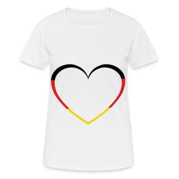 Deutsch Deutschland Herz Herzen Länder Land - Frauen T-Shirt atmungsaktiv - Weiß - Vorne - AI Model Female 172 dark (172cm)