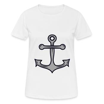 Anker Seefahrt Seebaer Kueste - Frauen T-Shirt atmungsaktiv - Weiß - Vorne - AI Model Female 172 dark (172cm)