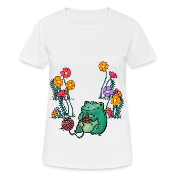Jardin Fleurs Grenouille Grenouilles Enfants - T-shirt respirant Femme - blanc - Devant - AI Model Female 172 dark (172cm)