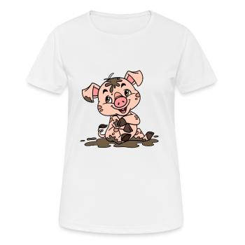 Dreckige Sau - Frauen T-Shirt atmungsaktiv - Weiß - Vorne - AI Model Female 172 dark (172cm)