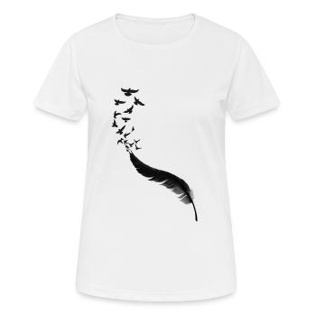 Feather Birds - T-shirt respirant Femme - blanc - Devant - AI Model Female 172 dark (172cm)