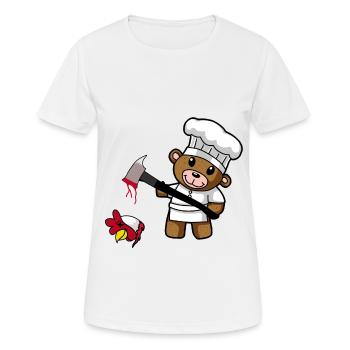 Teddybär Fantasy Horror Koch Fleisch Veganer Huhn - Frauen T-Shirt atmungsaktiv - Weiß - Vorne - AI Model Female 172 dark (172cm)