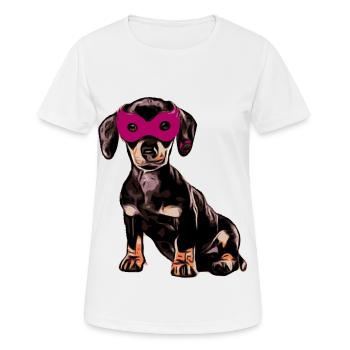 Dackel Fasching - Frauen T-Shirt atmungsaktiv - Weiß - Vorne - AI Model Female 172 dark (172cm)