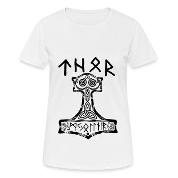 thor runen - Frauen T-Shirt atmungsaktiv - Weiß - Vorne - AI Model Female 172 dark (172cm)