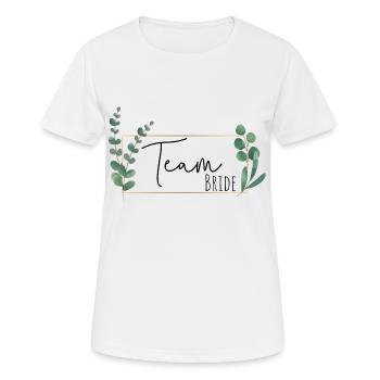 Greenery Eucalyptus Frame - Team Bride - Women's Breathable T-Shirt - white - Front - AI Model Female 172 dark (172cm)
